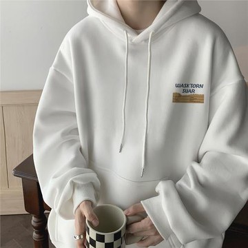 連帽衛衣男春秋季潮牌寬松休閑套頭外套美式復古重磅oversize上衣