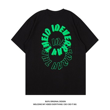 億萬少年國潮牌嘻哈oversize情侶高街vibe風短袖t恤男歐美潮流ins