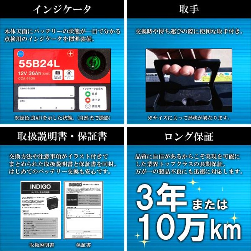 カーバッテリー 55B19L 車用 ストリーム DBA-RN6 インディゴ INDIGO 自動車用バッテリー | LINEショッピング