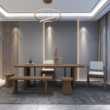 實木大板桌喝茶桌椅組合侘寂風泡茶桌現代簡約辦公室茶臺原木餐桌