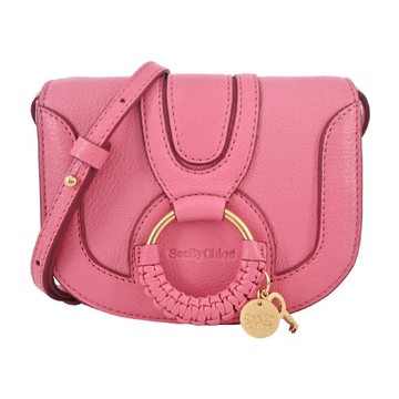 SEE BY CHLOE Mini Hana山羊皮馬鞍斜背包(粉色)