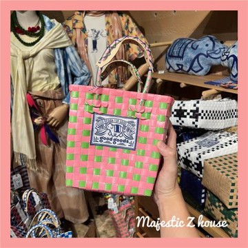 goodgoods#泰國官方正品網紅菜籃包手工編織包小眾手提包大象包