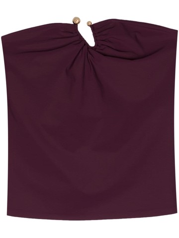 Patrizia Pepe - gathered ring-detail bandeau top - women - Elastane/Polyamide - III - Purple