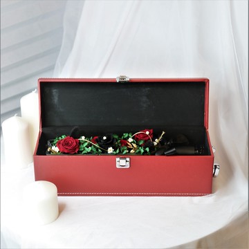 【Flower Plus】深情玫瑰 | 精緻紅酒瓶永生花禮 七夕 生日 紀念禮物