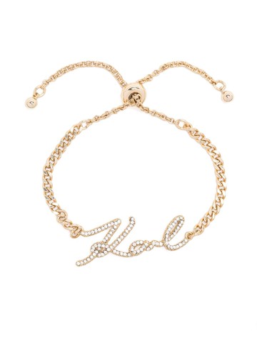 Karl Lagerfeld - K/Signature pavé bracelet - women - Brass/Cubic Zirconia - One Size - Silver
