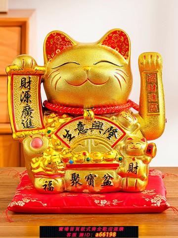 【台灣公司 可開發票】2025新款招財貓擺件自動招手開業搖手發財貓小擺件收銀臺內飾飾品