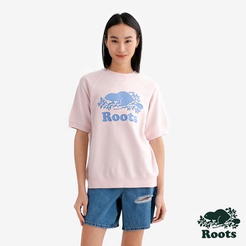 Roots女裝- CLUBHOUSE SHORT SLV 圓領上衣-粉紅色