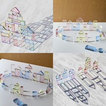 夢象製造出口玩具 高透光亞克力積木 幾何感官積木 馬卡龍水晶彩虹玩具 益智玩具