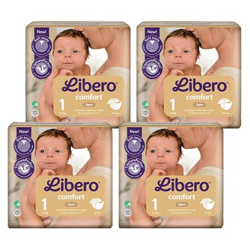 Libero 麗貝樂 Comfort 黏貼型尿布 2~5kg  第1階段  96片
