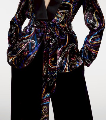 Etro Belted velvet jacquard blazer