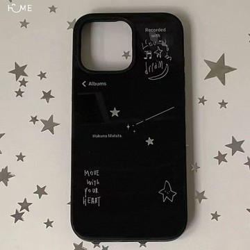酷黑星星適用蘋果17手機殼iPhone16promax膚感15水凝殼14/13/12女