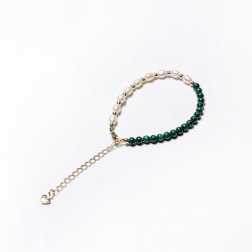 【Montagne】Peacock Pearl Fusion｜孔雀石。珍珠手鍊 新年 開運禮 過年