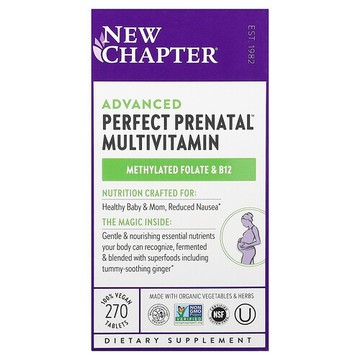 New Chapter, Advanced Perfect Prenatal™ 高級產前複合維生素，270 片素食片