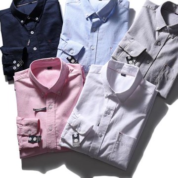 日系！高密牛津紡面料！外貿男裝春季新款商務休閑長袖襯衫襯衣潮