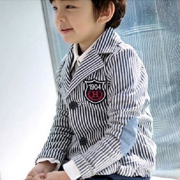 [協貿國際]男童上衣潮條紋學院派大中童小西裝