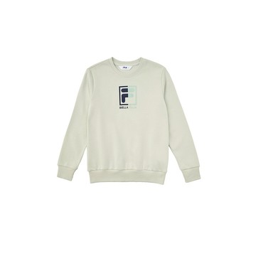 【FILA】KIDS 孩童款 運動圓領T恤-石灰 1TEX-8503-BG