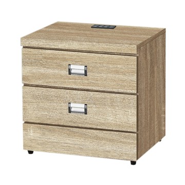 ASSARI-安迪插座床邊櫃(寬48x深40x高48cm)梧桐