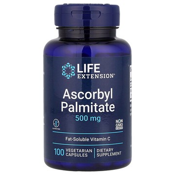 Life Extension, 抗壞血酸棕櫚酸酯素食膠囊，500 毫克，100 粒裝
