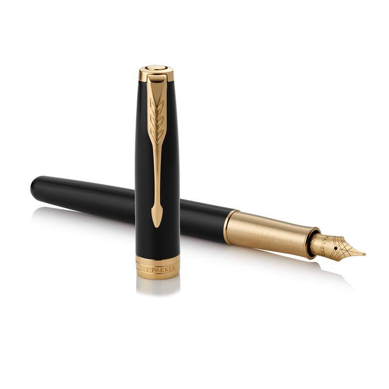 PARKER パーカー 万年筆 ソネット ラックブラックGT 細字 18金ペン先 ギフトボックス入り 正規輸入品 1950550