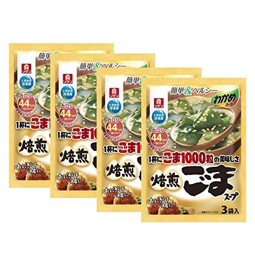 理研ビタミン わかめスープ焙煎ごまスープ 3袋×4袋　お得セット