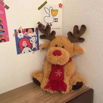 🦌【聖誕麋鹿毛絨公仔】聖誕老人玩偶 平安夜禮物 台灣出貨 柔軟材質 節日裝飾 送禮首選