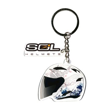 SOL 安全帽鑰匙圈 浮世繪_白/銀