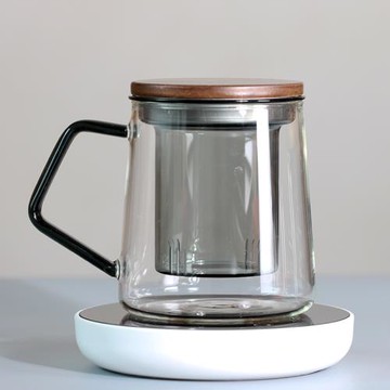 耐高溫玻璃茶水分離茶杯 耐熱玻璃水杯花果泡茶杯 辦公家用杯子