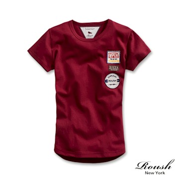 Roush 女生美式多貼布設計柔棉短T(2511006)