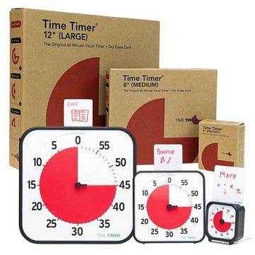 [3美國直購] Time Timer 12吋  8吋 3吋 教育版 視覺倒數計時器 60分鐘定時器 含書寫小卡_CC1/3/4