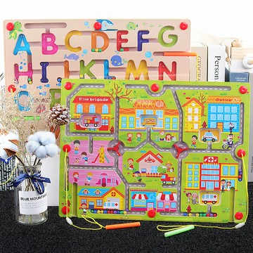 磁性迷宮玩具走珠兒童益智邏輯思維訓練動腦智力開發男孩磁力運筆