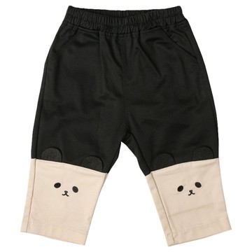 akachan honpo - 10分褲-膝蓋造型拼接-黑色