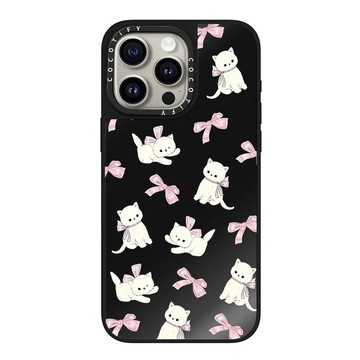 蝴蝶結貓咪 iPhone17Promax手機殼 蘋果15Pro防摔殼i14保護殼i13硬殼i12