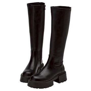 【Grace Gift】靴子 女鞋【帥氣女團輕量厚底瘦瘦長靴】1色 35-41號 厚底靴 瘦瘦靴 長靴