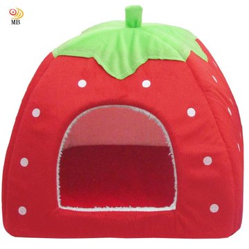 月陽大號43cm草莓蒙古包寵物窩狗窩貓窩寵物床附軟墊(DC4)