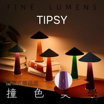 桌上氣氛《Fine Lumens》TIPSY攜帶式蘑菇燈 自由擺放無限制 撞色美學 防潑水 續航8h
