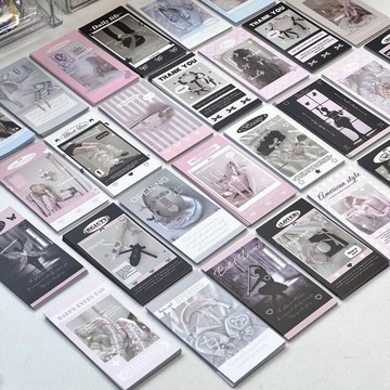 台灣現貨🌟 INS芭蕾風貼紙 韓系封口貼 素材手帳貼紙 100入 封箱貼 出貨貼紙 追星包裝 貴婦包裝 禮物貼 包裝貼
