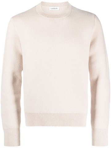Lanvin - crew-neck wool-cashmere jumper - men - Virgin Wool/Cashmere - XL - Neutrals