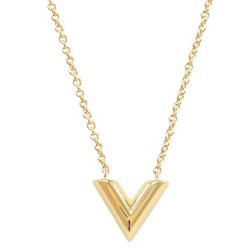 Louis Vuitton LV M00857 Essential經典V字LOGO項鍊.金 現貨