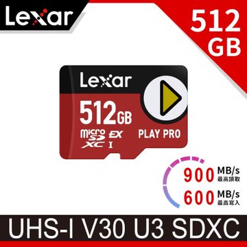 Lexar PLAY PRO microSDXC Express  512GB 超高速記憶卡(Switch 2專用)