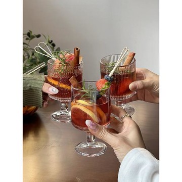 熱紅酒杯雞尾酒高腳杯高顏值白葡萄酒喝洋酒杯高級感家用玻璃杯子