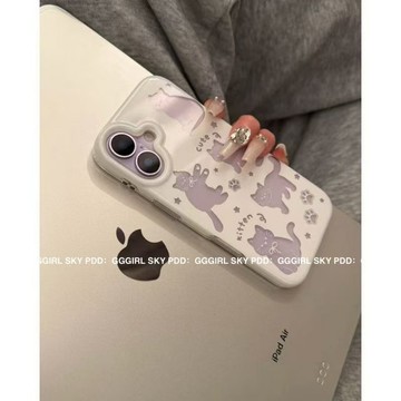 镂空可爱猫咪 防摔 手機殼 蘋果iphone 17air xr i11 i12 13 14 15 16promax保護殼