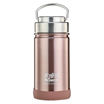 MiyAco 米雅可 經典 316不銹鋼廣口真空保溫瓶  玫瑰金色  350ml  1個
