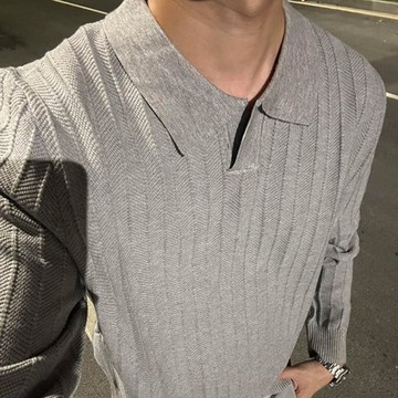 秋冬季新款半拉鍊麻花針織毛衣男美式寬鬆肌理感針織上衣男