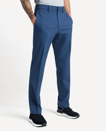 Reaction Kenneth Cole | Premium Stretch Twill Slim-Fit Flex Waistband Dress Pant in Chambray, Size: 33/32 by Kenneth Cole
