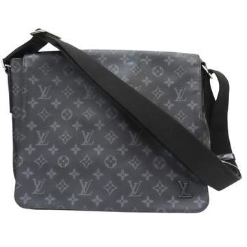 LOUIS VUITTON LV 路易威登 黑色 棋盤格 PVC帆布 District MM 肩背包 M44001 (有異味) 【二手名牌BRAND OFF】