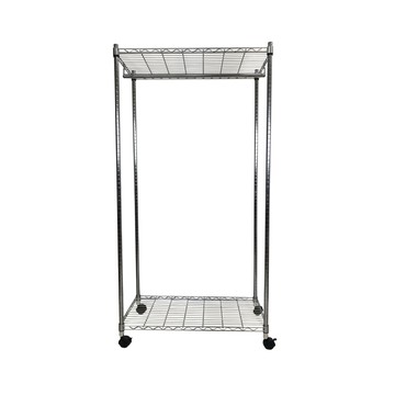 我塑我形 90 x 45 x 170 cm MIT耐重移動式萬用鐵力士鍍鉻二層收納架-含衣桿 置物架 鐵力士架