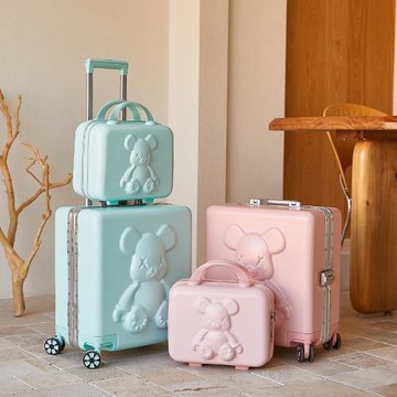 暴力熊鋁框登機箱18寸密碼旅行箱卡通迷你拉桿女潮流小型行李箱男