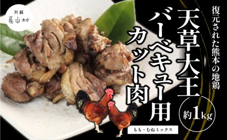 天草大王　バーベキュー用カット肉(もも・むねミックス)1kg