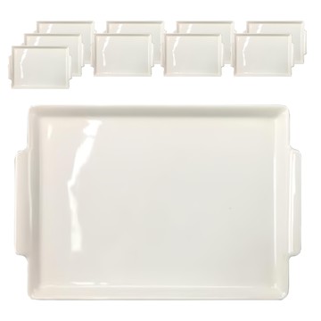 TATUNG 大同磁器 長方雙耳托盤 Set  白色  8.5  1組