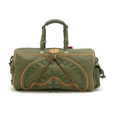 SPRAYGROUND 都會圖騰鋸齒鯊大容量手提旅行袋 綠色 G541178